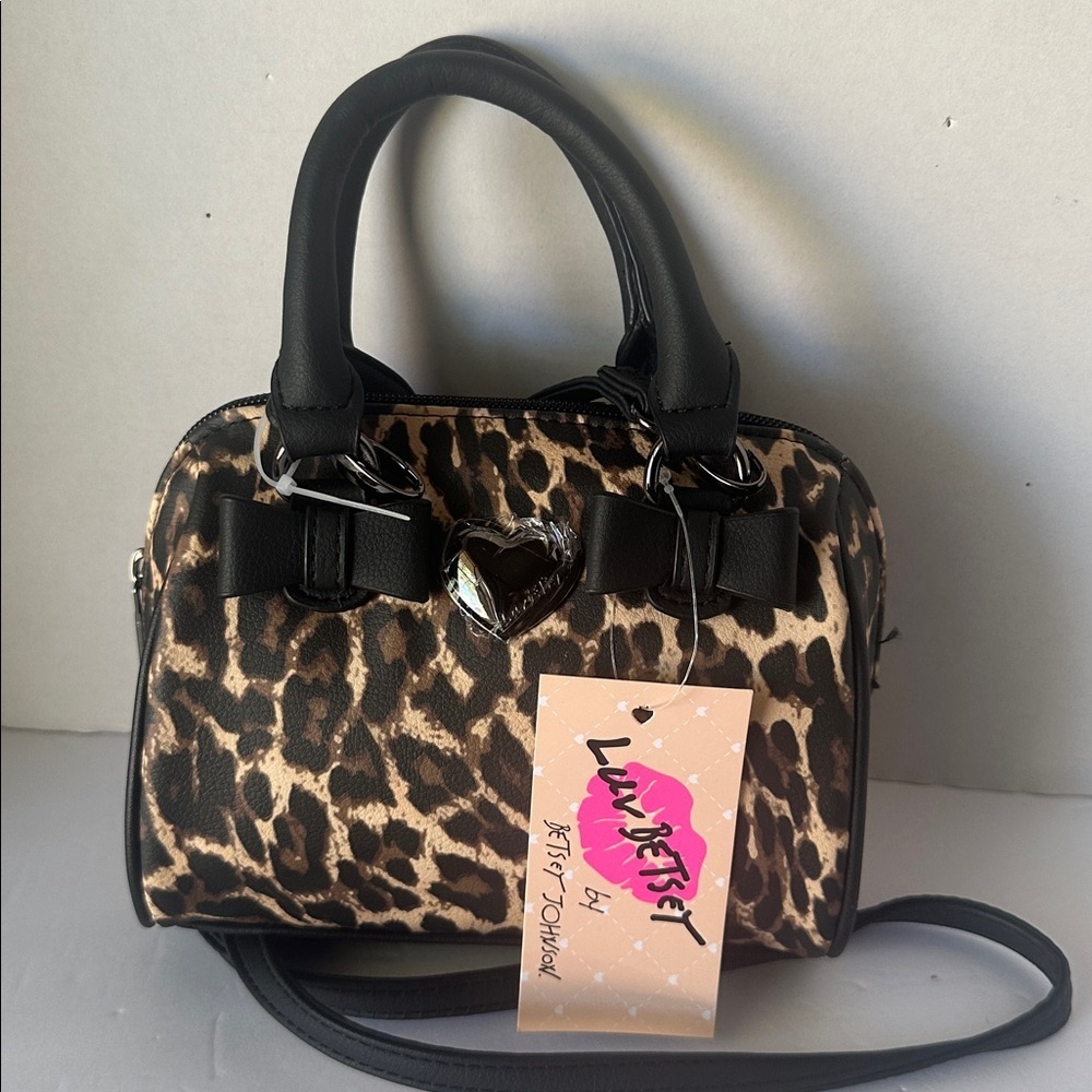 NWTRare Luv Betsey Johnson Leopard Print Mini Barrel Bag CrossbodySatchelCheetah - Picture 5 of 16